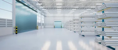 Concrete warehouse floor.