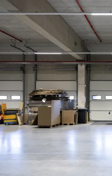 Concrete warehouse floor.