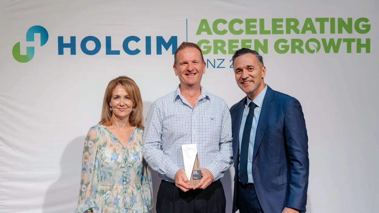 Kerry Smith - Over many years, Kerry has proactively championed and implemented initiatives to support the physical and mental health of our people. Piloting the monthly health theme program in Victorian Aggregates, Kerry has driven the program’s success, which has now been adopted by the Aggregates business nationally. - Pictured L-R: Helen Jones EGM People, Culture and Communications, Kerry Smith Safety Manager Aggregates and George Agriogiannis CEO.