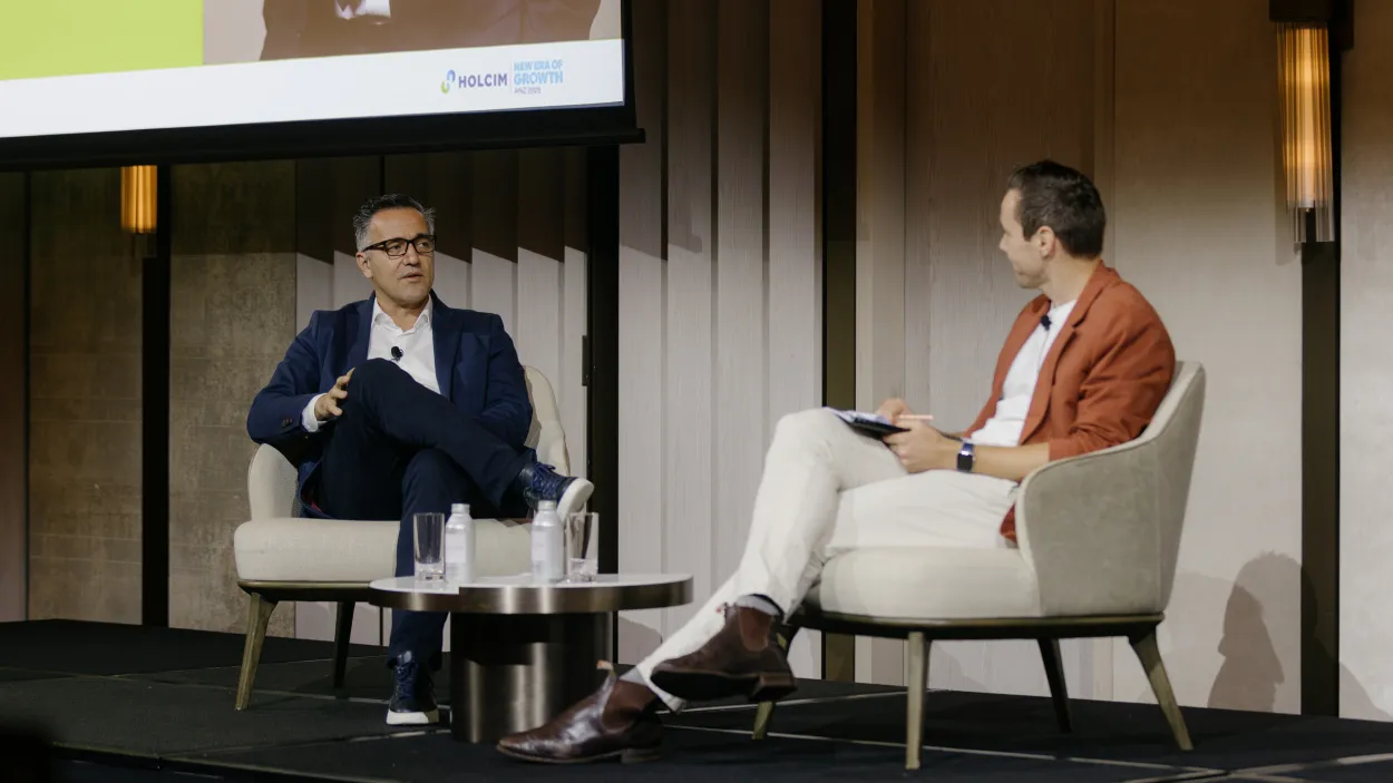 Dr Ben Hamer and Holcim ANZ CEO George Agriogiannis engage in a dynamic conversation on leadership, growth, and the future of sustainable construction.